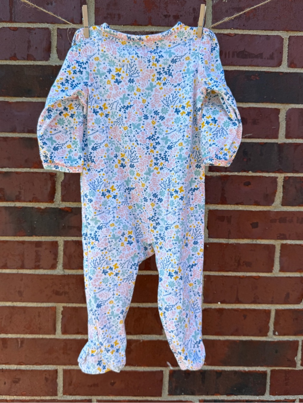 Carter's Pink Multi Floral Footed One-Piece - Picture 2 of 3